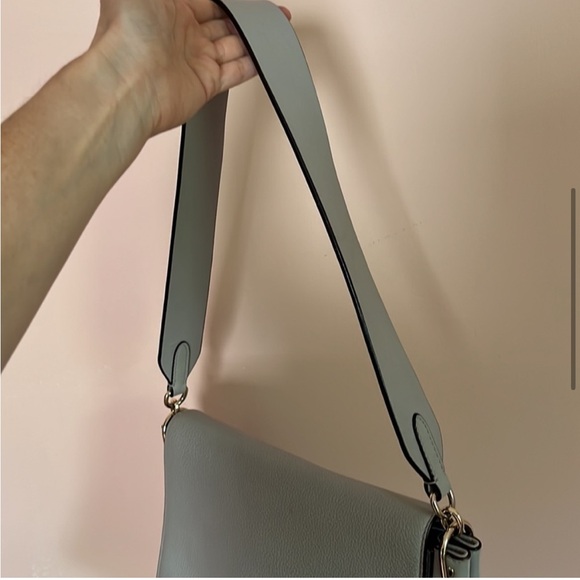 KATE SPADE Light Grey Pebbled Leather Medium Shoulder Bag with Silver Hardware - Picture 6 of 14